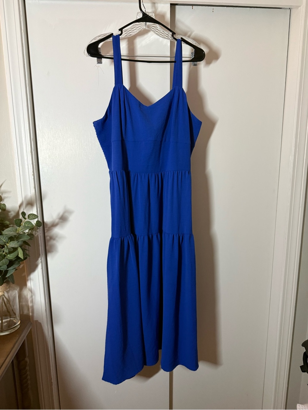 Chetta B Cobalt Blue Tiered Midi Dress